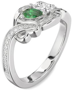 Diamond Platinum Heart Two Stone Promise Ring