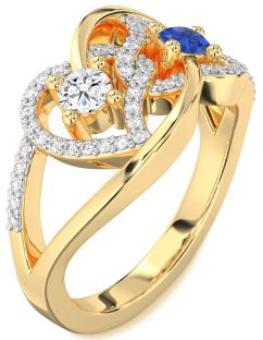 Diamond Gold Heart Two Stone Promise Ring