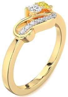 Diamond Gold Infinity Round Two Stone Promise Ring