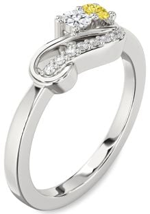 Diamond Platinum Infinity Round Two Stone Promise Ring