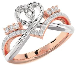 Diamond Platinum & Rose Gold Heart Ring
