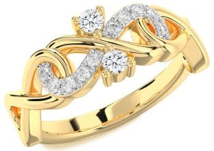 Diamond Gold Infinity Round Two Stone Ring