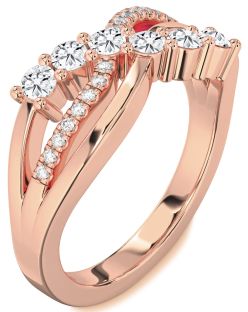 Diamond Rose Gold Infinity Round Promise Ring