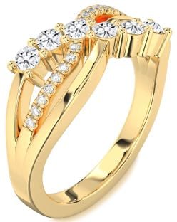 Diamond Gold Infinity Round Promise Ring
