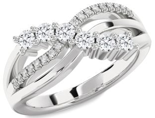 Diamond White Gold Infinity Round Promise Ring