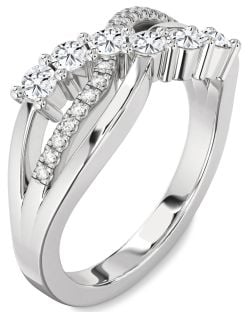 Diamond White Gold Infinity Round Promise Ring