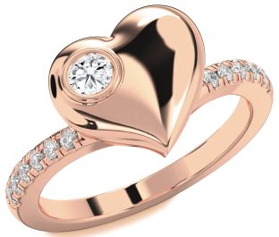 Diamond Rose Gold Heart Promise Ring