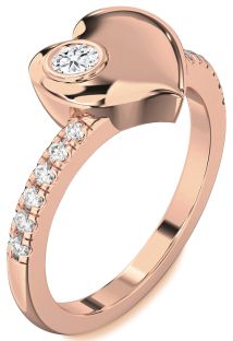 Diamond Rose Gold Heart Promise Ring