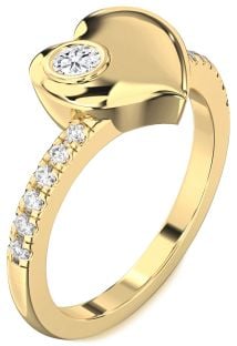 Diamond Gold Heart Promise Ring