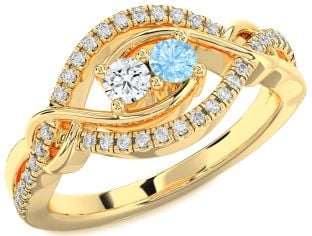 Diamond Gold Round Two Stone Promise Ring