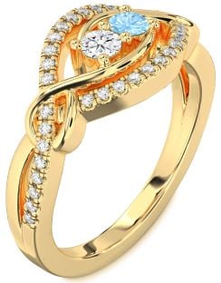 Diamond Gold Round Two Stone Promise Ring