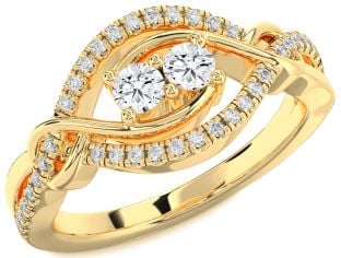 Diamond Gold Round Two Stone Ring