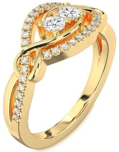 Diamond Gold Round Two Stone Ring