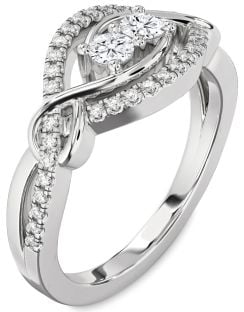 Diamond White Gold Round Two Stone Ring