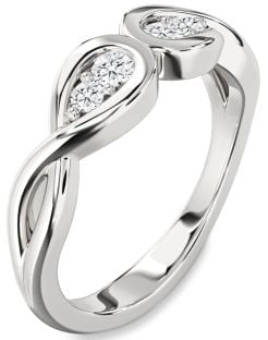 Diamond White Gold Infinity Round Two Stone Ring