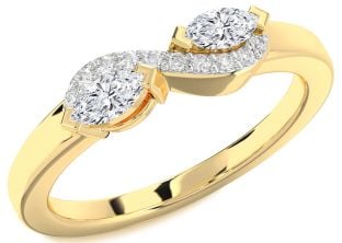 Diamond Gold Marquise Two Stone Ring