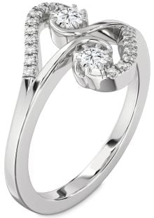 Diamond White Gold Round Two Stone Ring