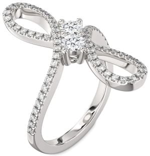 Diamond Platinum Infinity Round Two Stone Ring
