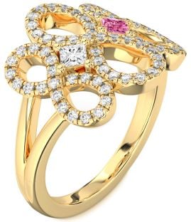 Diamond Gold Infinity Princess Two Stone Promise Ring