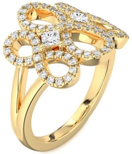 Diamond Gold Infinity Princess Two Stone Ring