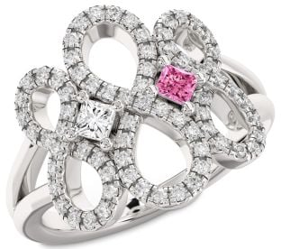 Diamond Platinum Infinity Princess Two Stone Promise Ring