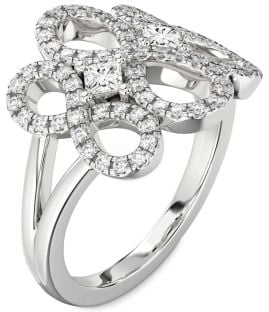 Diamond Platinum Infinity Princess Two Stone Ring