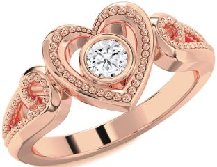 Diamond Rose Gold Heart Promise Ring