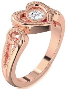 Diamond Rose Gold Heart Promise Ring