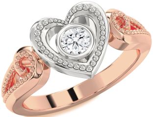 Diamond White Rose Gold Heart Promise Ring