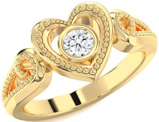 Diamond Gold Heart Promise Ring