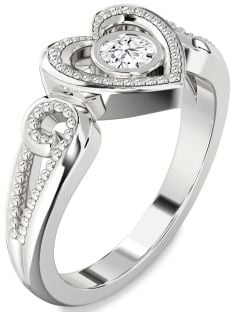 Diamond White Gold Heart Promise Ring