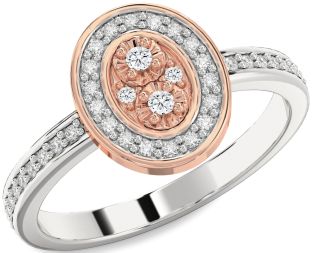 Diamond White Rose Gold Round Pave Ring