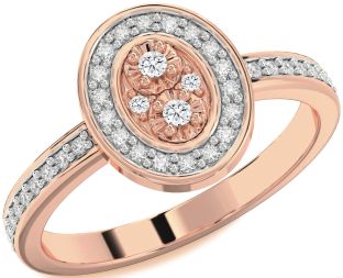 Diamond Rose Gold Round Pave Ring