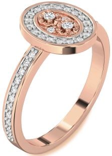 Diamond Rose Gold Round Pave Ring