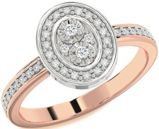 Diamond White Rose Gold Round Pave Ring