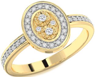 Diamond Gold Round Pave Ring
