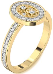 Diamond Gold Round Pave Ring