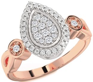Diamond Platinum & Rose Gold Round Promise Ring