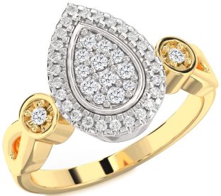 Diamond Platinum & Yellow Gold Round Promise Ring