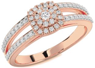 Diamond Rose Gold Halo Round Promise Ring