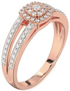 Diamond Rose Gold Halo Round Promise Ring