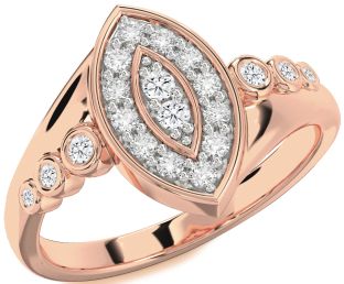 Diamond Rose Gold Evil Eye Ring
