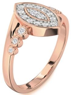 Diamond Rose Gold Evil Eye Ring