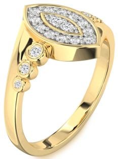 Diamond Gold Evil Eye Ring