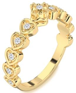 Diamond Gold Heart Promise Ring