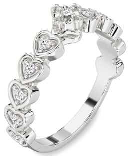 Diamond Platinum Heart Promise Ring