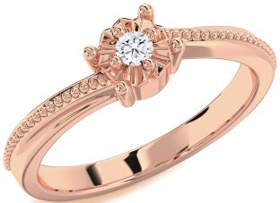 Diamond Rose Gold Round Promise Ring