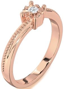 Diamond Rose Gold Round Promise Ring