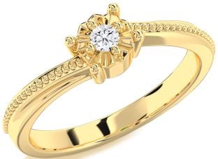 Diamond Gold Round Promise Ring
