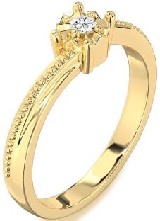 Diamond Gold Round Promise Ring